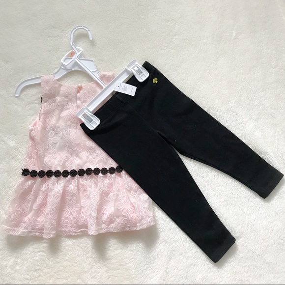 NWT Kate Spade toddler peplum top/leggings set - Picture 6 of 9